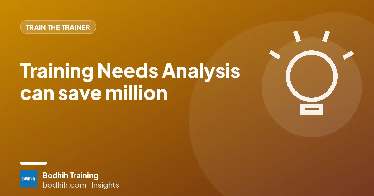 Training Needs Analysis can save million