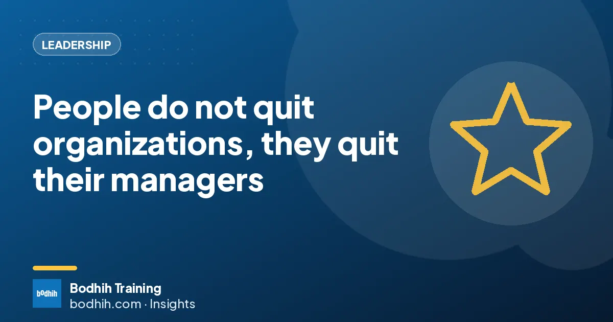 People do not quit organizations, they quit their managers