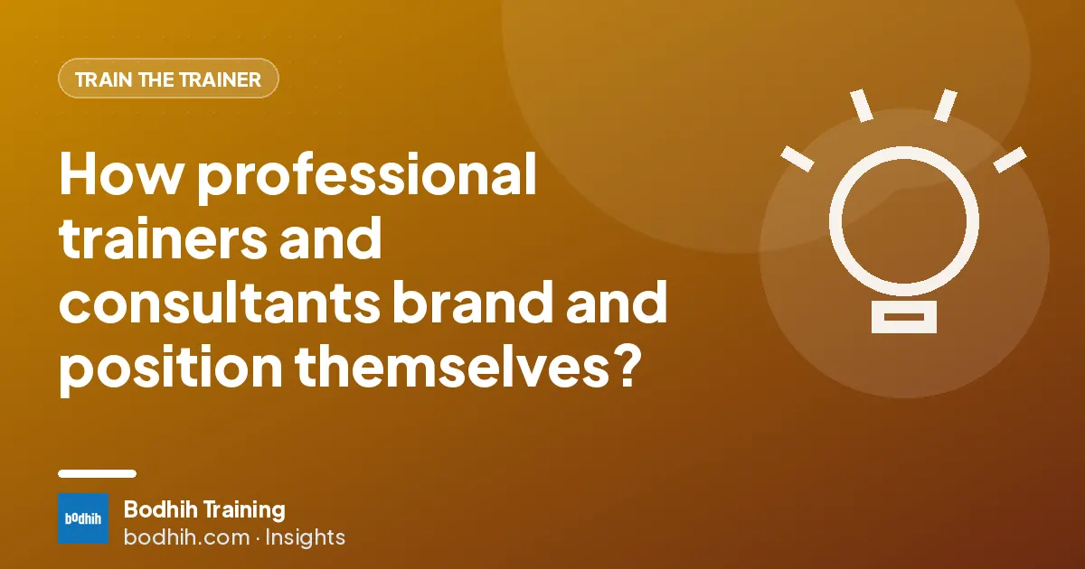 How professional trainers and consultants brand and position themselves?
