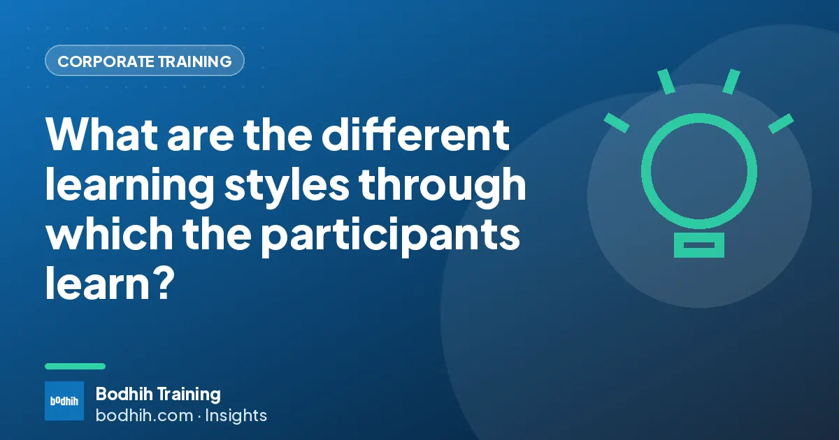 What are the different learning styles through which the participants learn?
